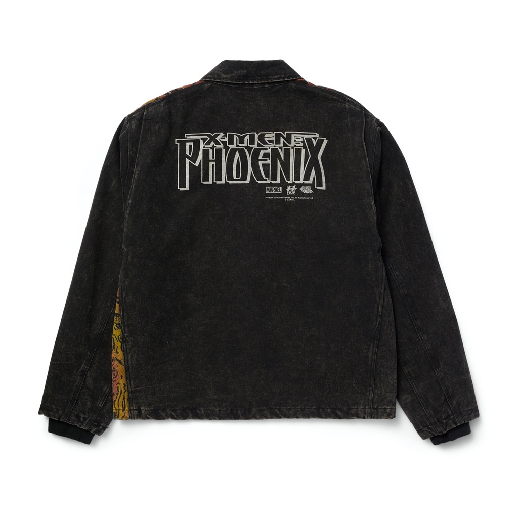 HUF Dark Phoenix Work Jacken - washed black XXL