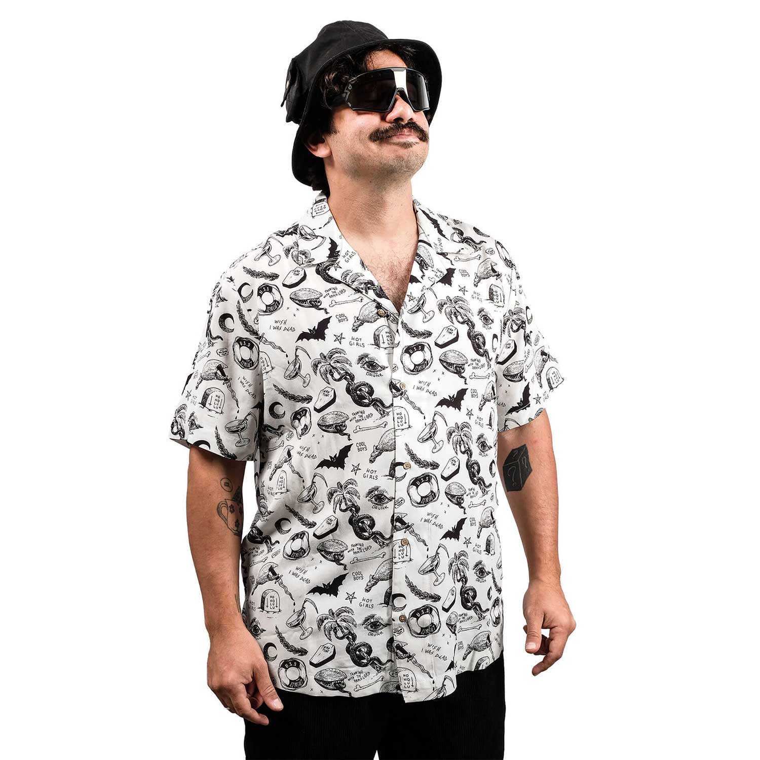 The Dudes Occult Hawaiian Shirt - off-white XXXL