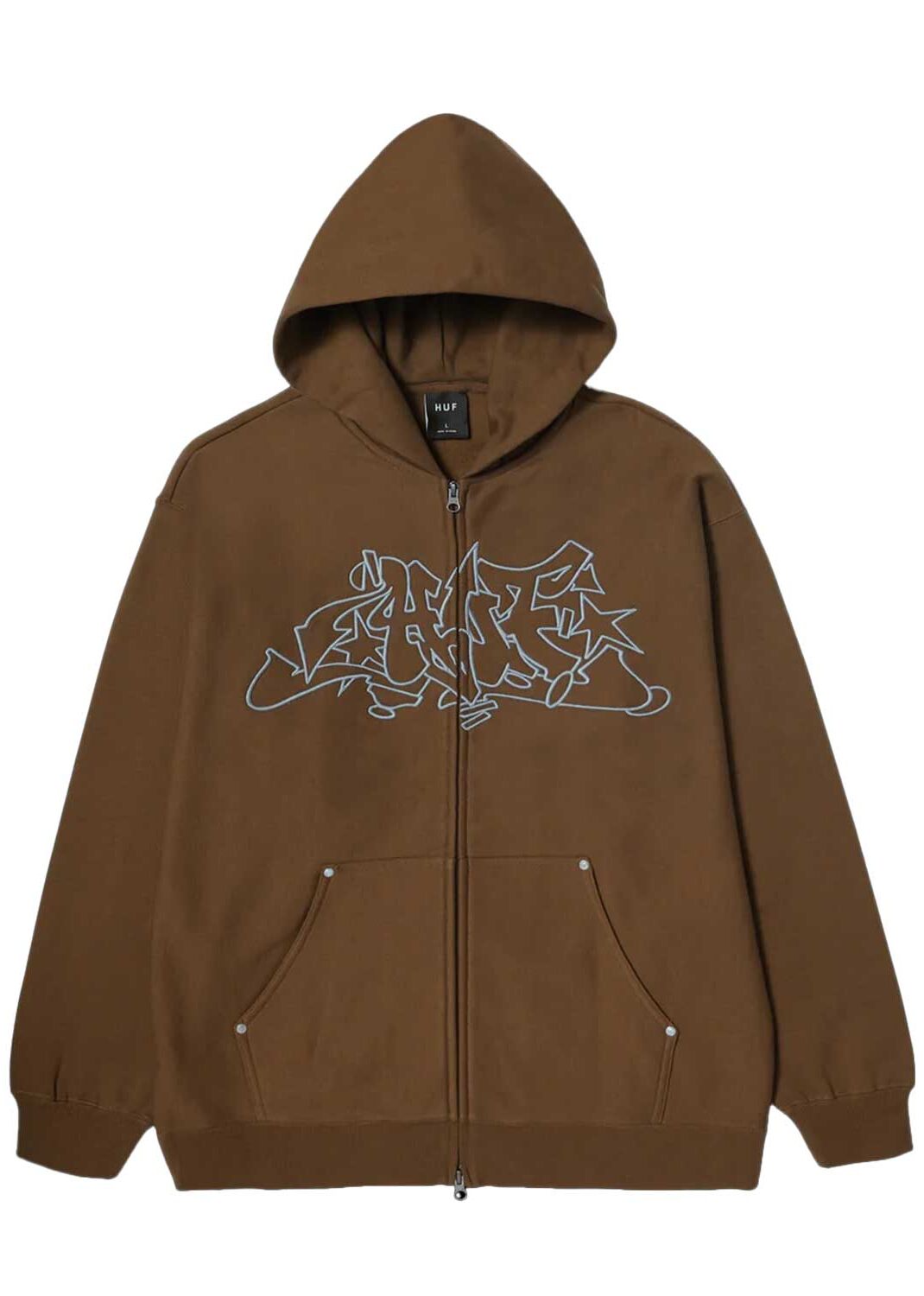 fl00228-brn-3 HUF Outlines Heavy Weight Fleece - brown