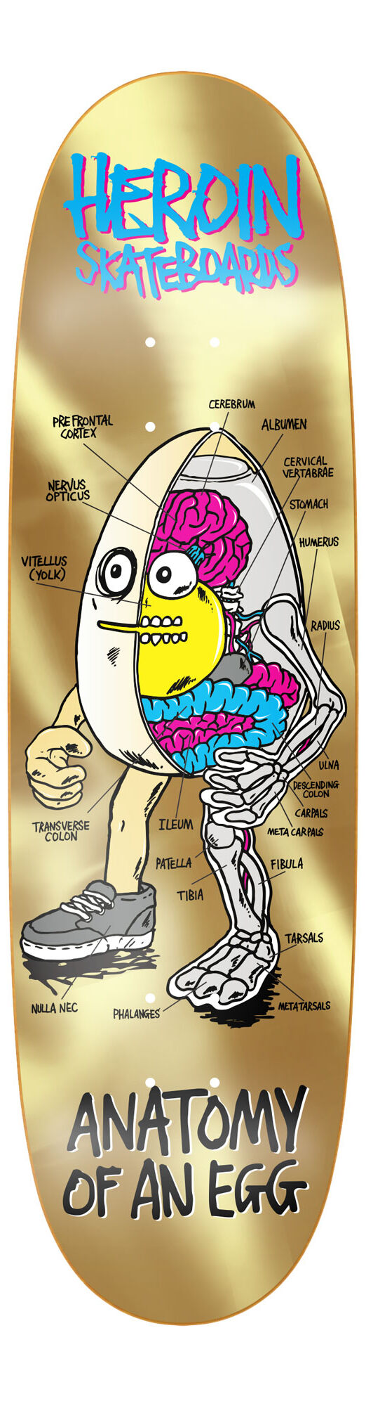 HEROIN Deck ANATOMY EGG GOLD 8.75 HEROIN Deck ANATOMY EGG GOLD 8.75