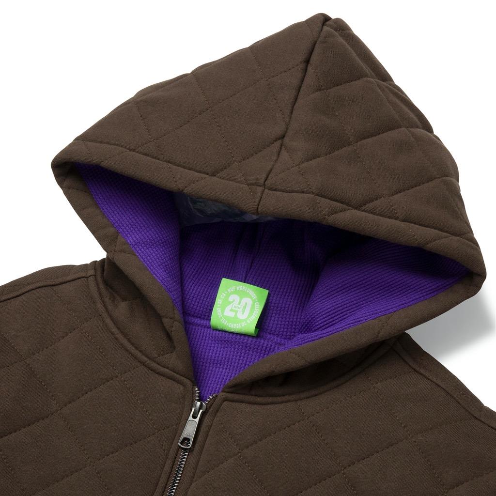 HUF Workman Quilted Full Zip - chocolate XXL