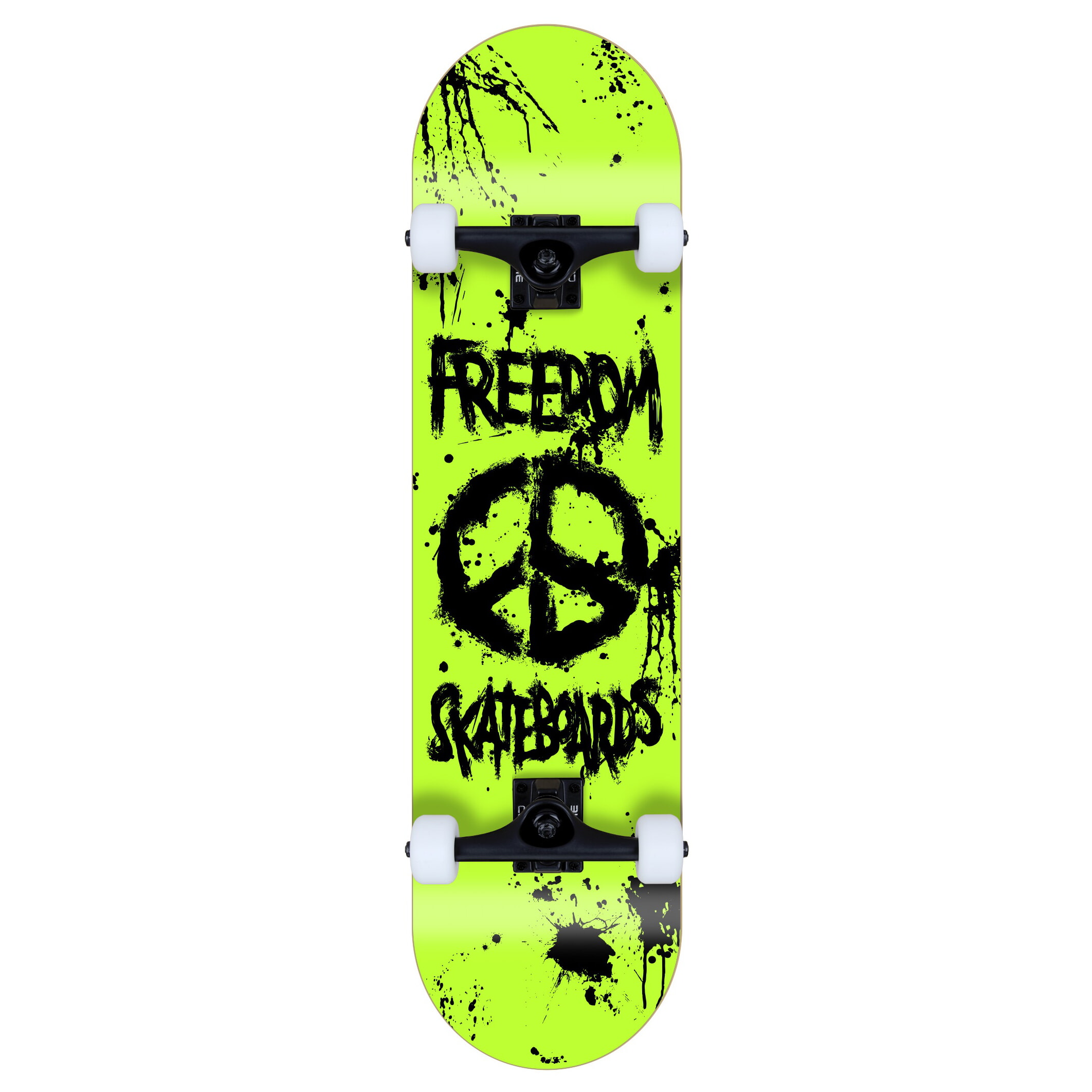 Freedom complete Skateboard Peace Paint Neon-Yellow
