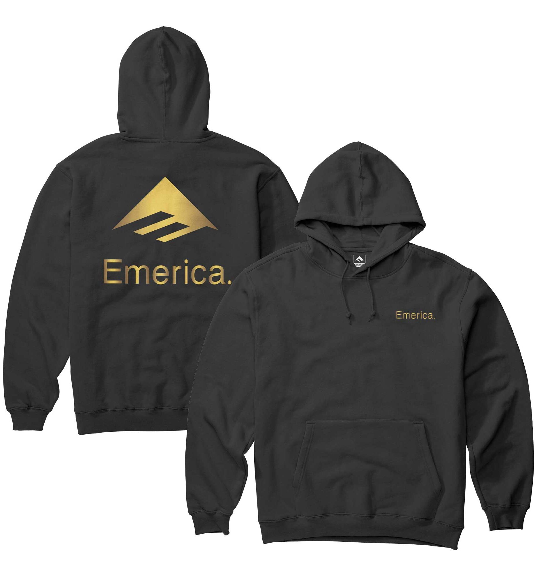 EMERICA Sweat LOCKUP HOODIE, black/gold XXL
