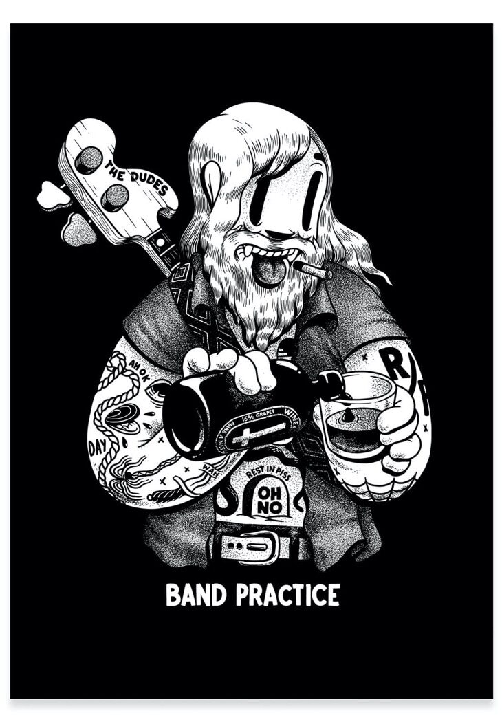 The Dudes Band Practice Unlimited Print - black