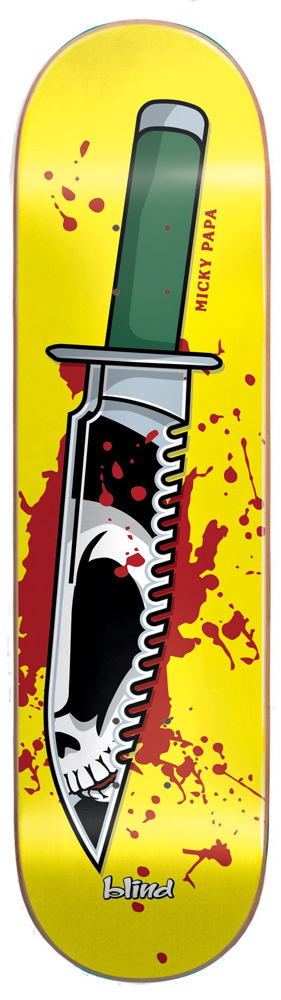 Blind Skateboard Deck Papa Reaper Knife R7 Yellow 8