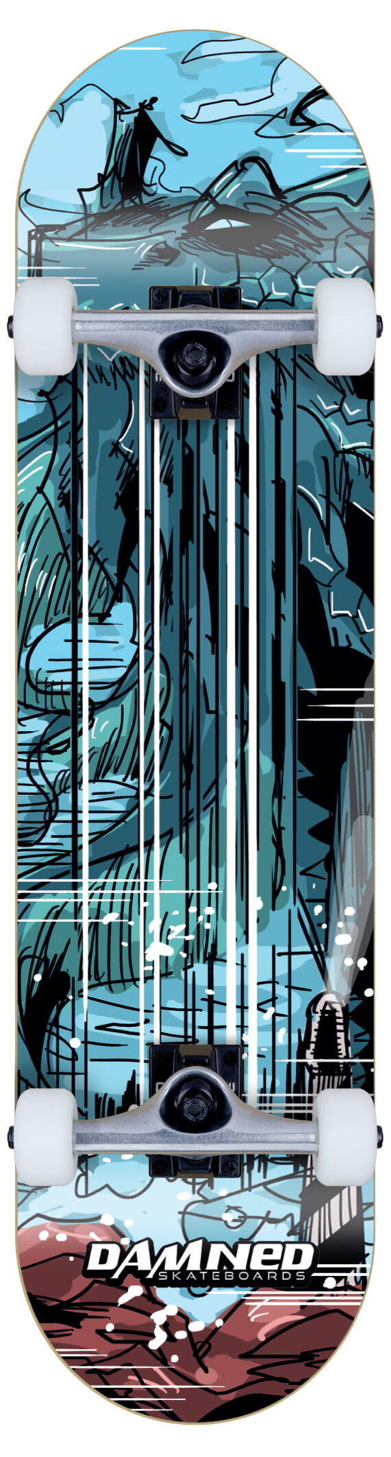 Damned Complete Skateboard DS Draco Aquarius