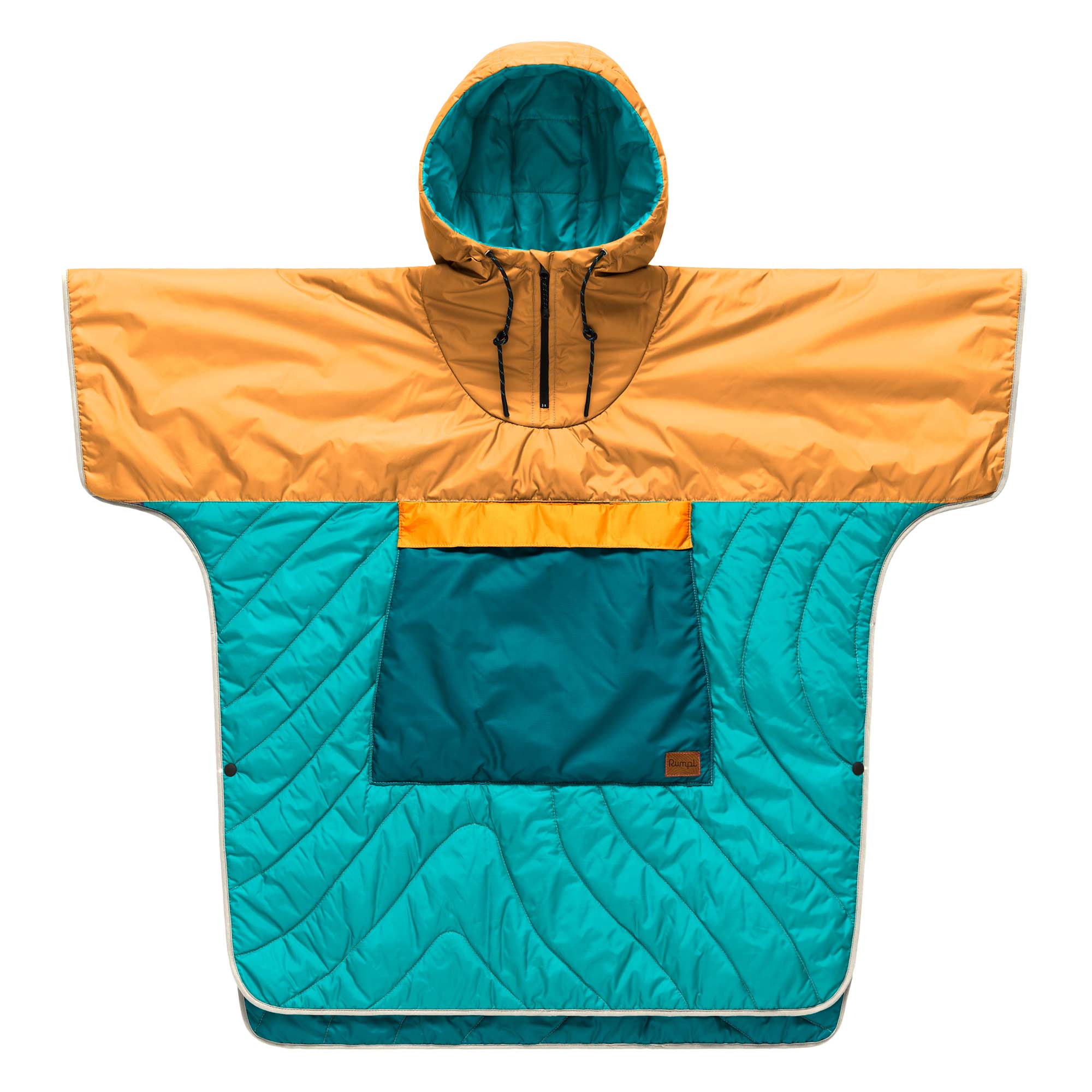 RUMPL Poncho ORIGINAL PUFFY PRINTED, newport color block l/xl