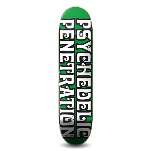 Freedom Psychedelic Penetration Green Skateboard Deck 8.37