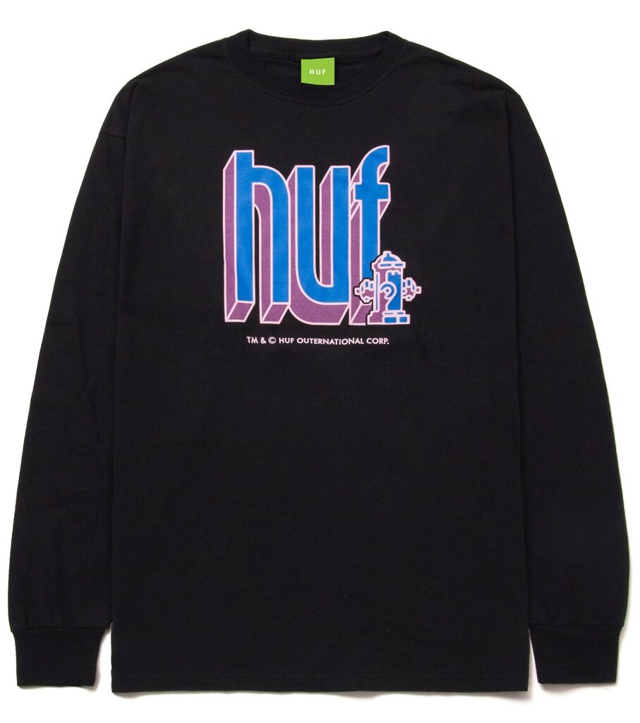 HUF Bookend Longsleeve - black XXL