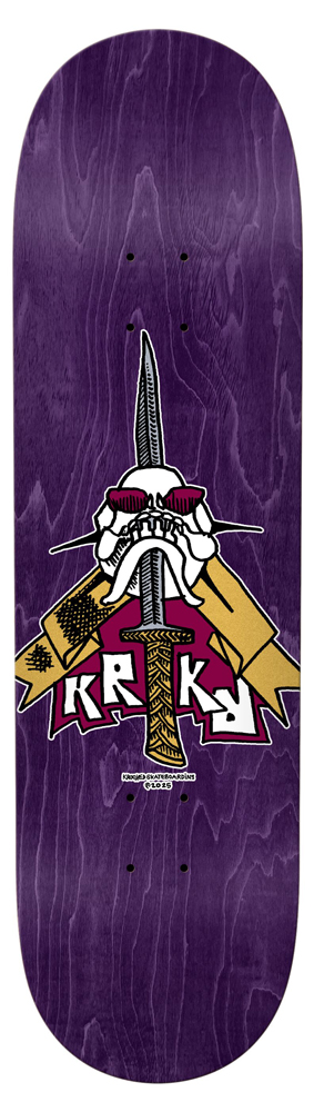 Krooked Skateboard Deck Team Skull Sword 8,75