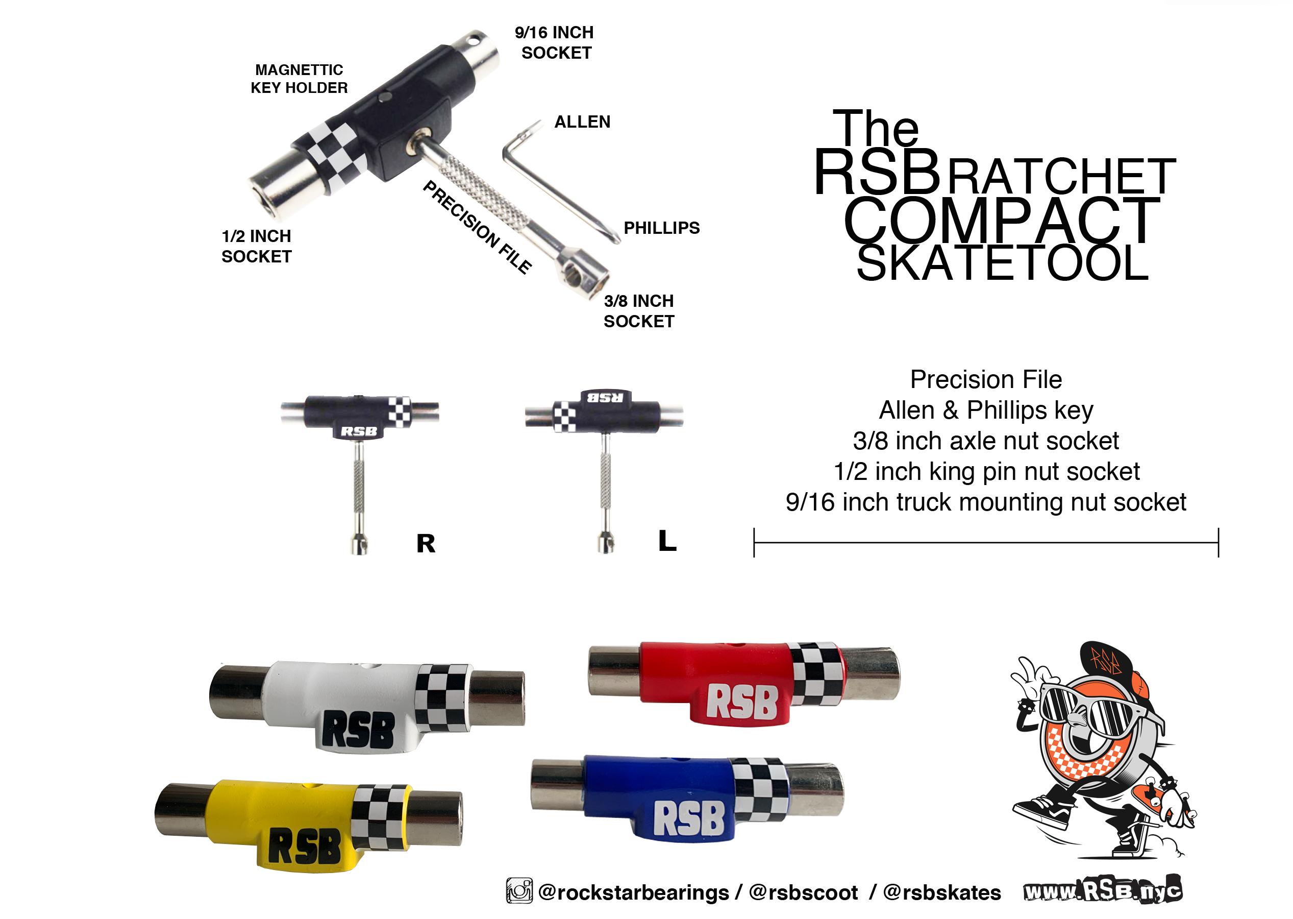 Rock Star Bearings Ratchet Tool Yellow