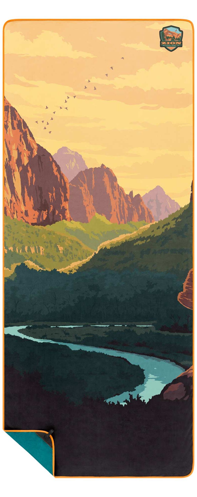 RUMPL Towel EVERYWHERE SHAMMY PRINTED NATIONAL PARK, zion national park