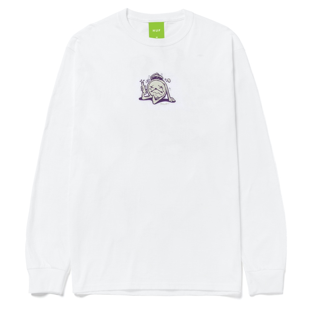 HUF Wasted Time Longsleeve - white XXL