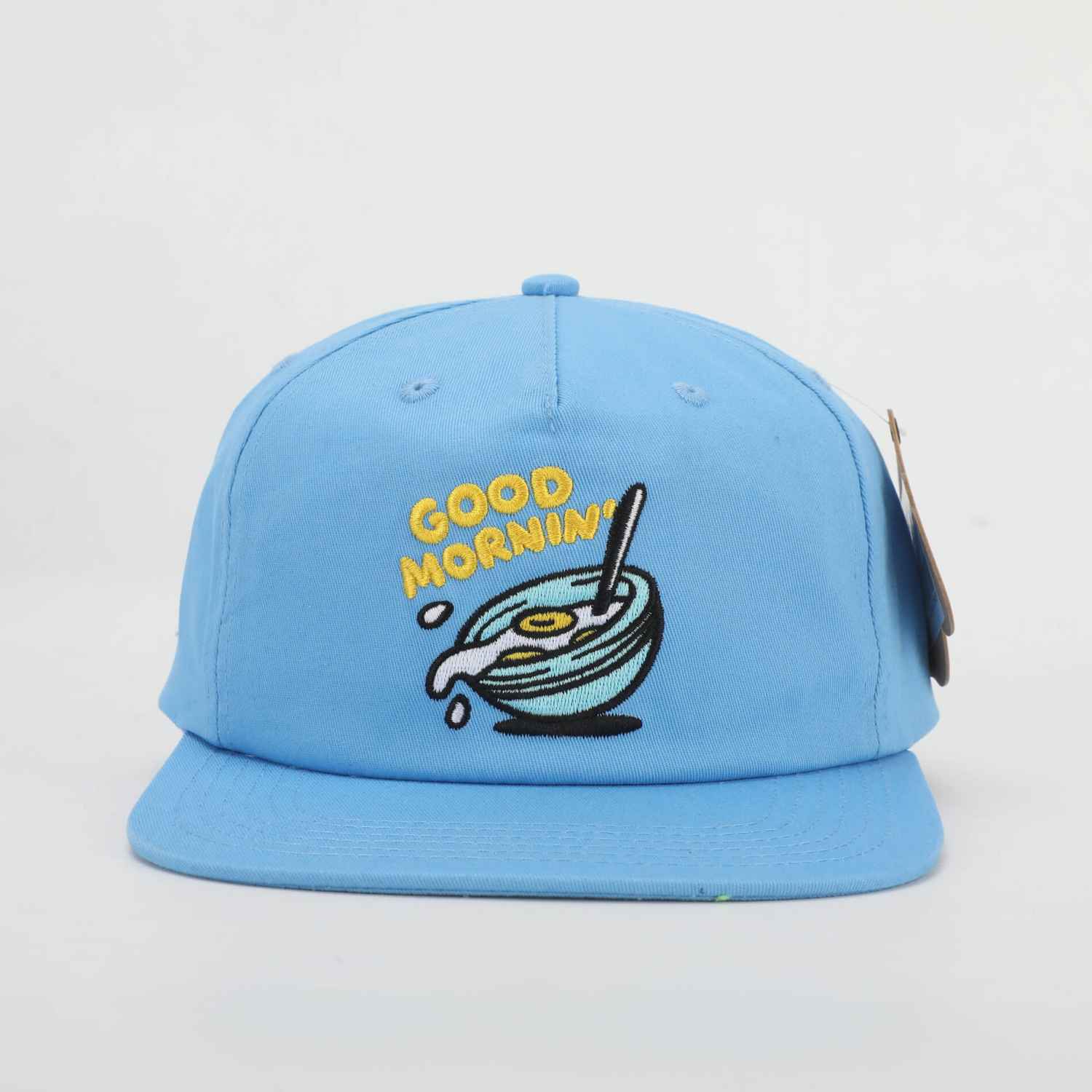 The Dudes Good Morning Unstructured 5 Panel Cap - ethereal blue