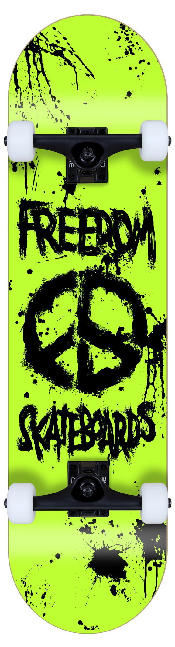 Freedom complete Skateboard Peace Paint Neon-Yellow Freedom complete Skateboard Peace Paint Neon-Yellow