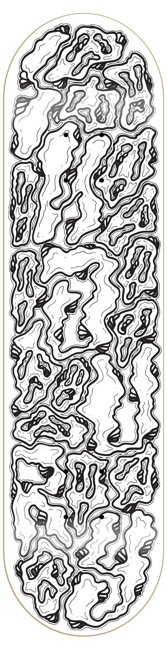 INJURY Skateboard Deck Ghosts White