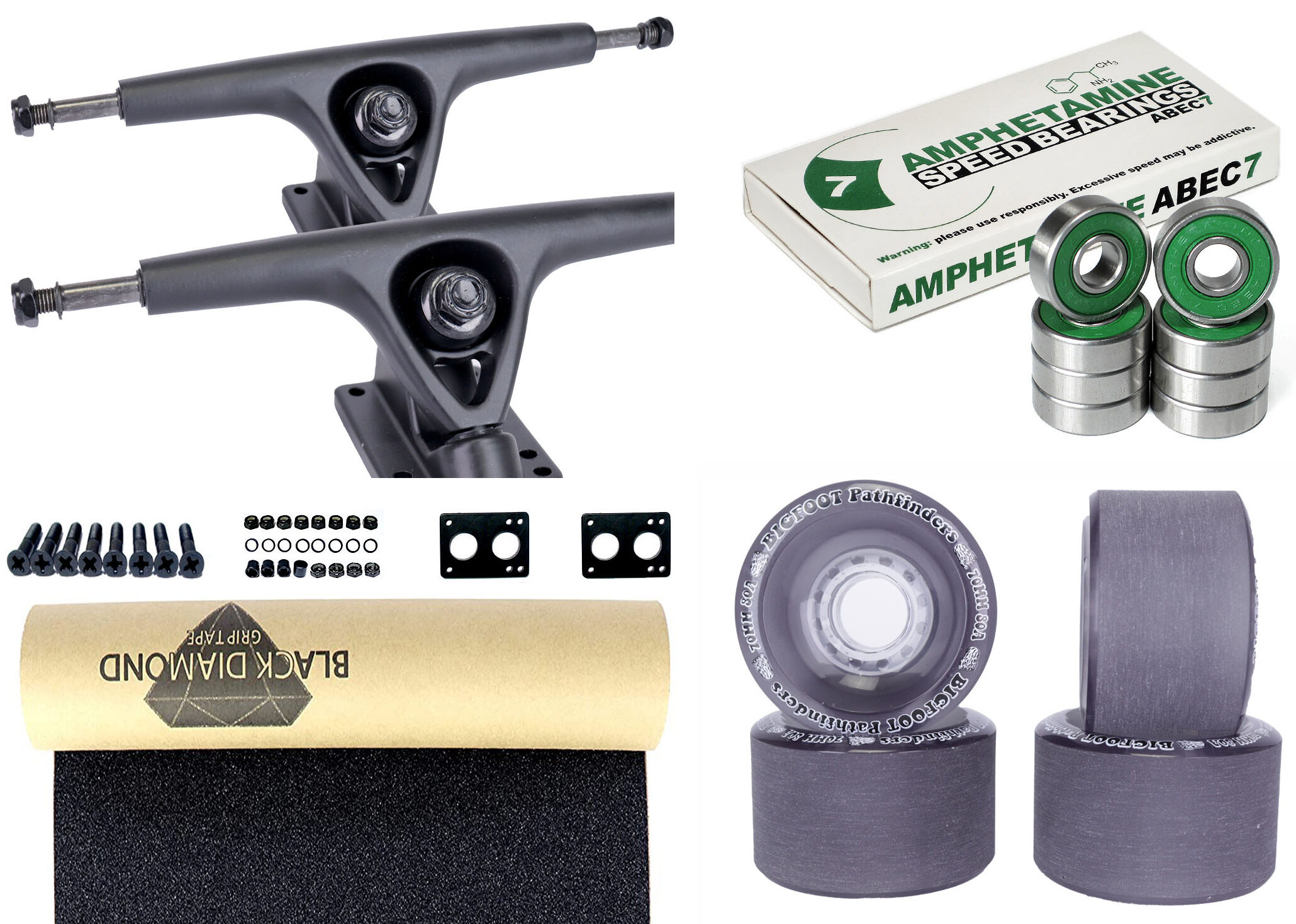 Impact Longboard Achsen Set 180mm Black / Pathfinders Black