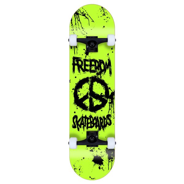 Freedom komplett Skateboard Peace Paint Neon-Yellow
