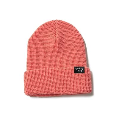 The Quiet Life Waffle Beanie - coral