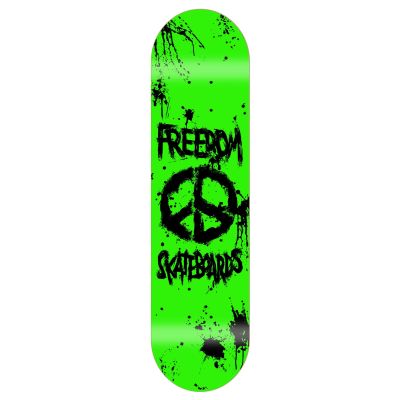 Freedom Peace Paint NEON-Green Skateboard Deck