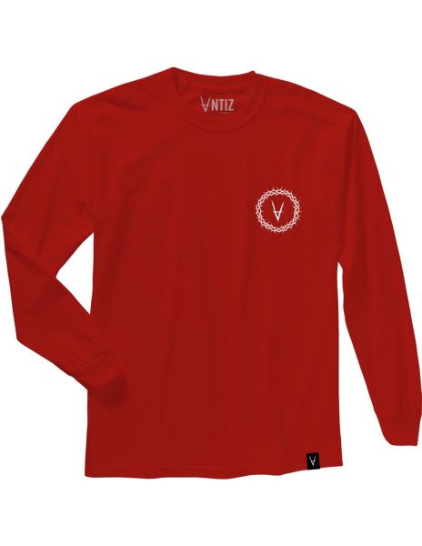 Antiz T-shirt Manches Longues THORN – Red (white logo)