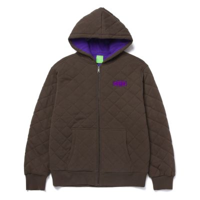 HUF Workman Quilted Full Zip - chocolate