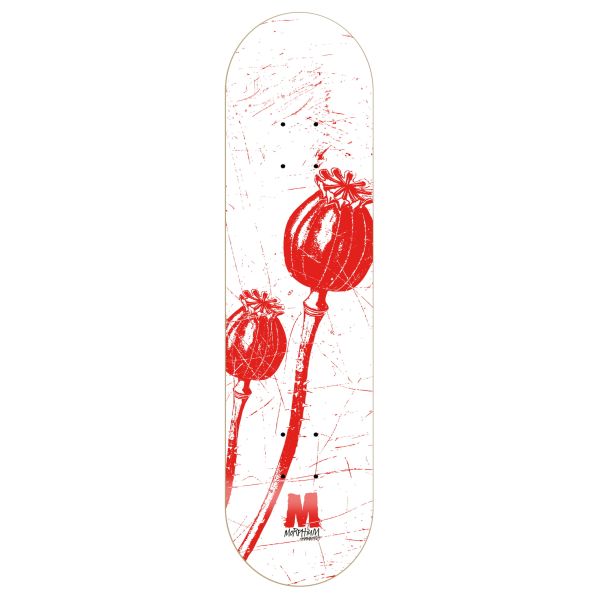 Morphium Poppies white Skateboard Deck