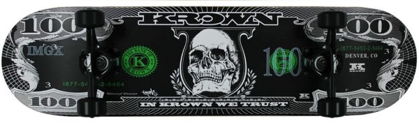Krown Pro Black Dollar Complete Skateboard 8.0