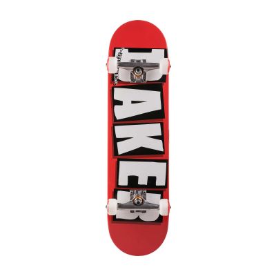 BAKER Complete BRAND LOGO WHT (red/white) Skateboard 7.75, red/white 7.7