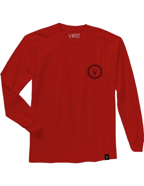Antiz T-shirt Manches Longues THORN – Red (black logo)