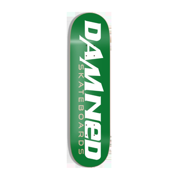 Damned Skateboard Deck Green Logo
