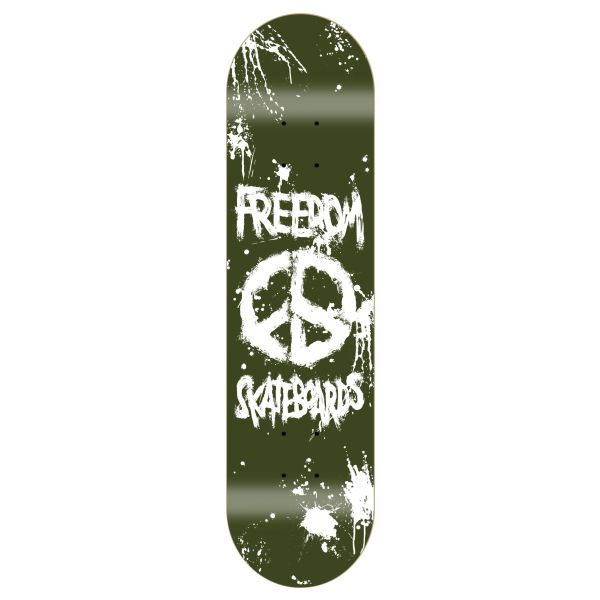 Freedom Peace Paint Olive-Army Skateboard Deck