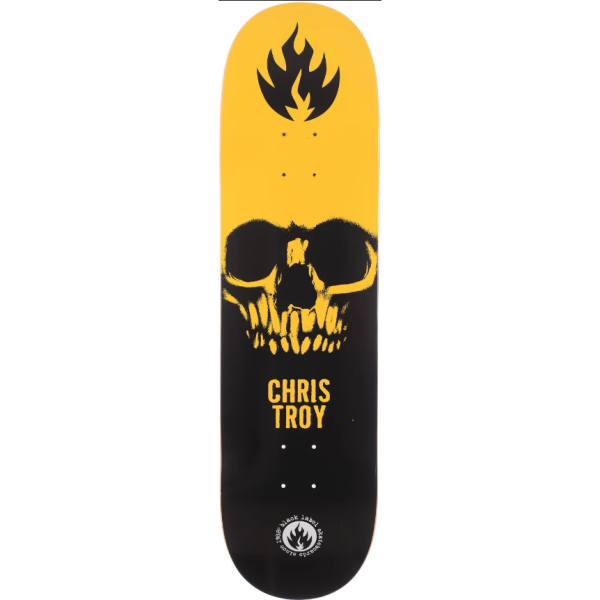 Black Label Troy Skull Skateboard Deck 8.50