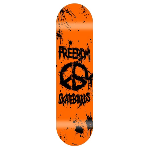 Freedom Peace Paint NEON-Orange Skateboard Deck