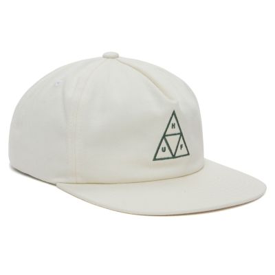 HUF Essentials Unstructured Triple Triangle Snapback - off white