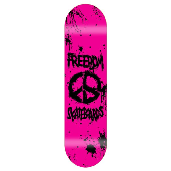 Freedom Peace Paint NEON-Pink Skateboard Deck