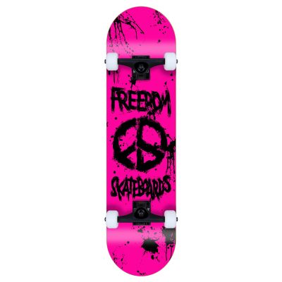 Freedom komplett Skateboard Peace Paint Neon-Pink