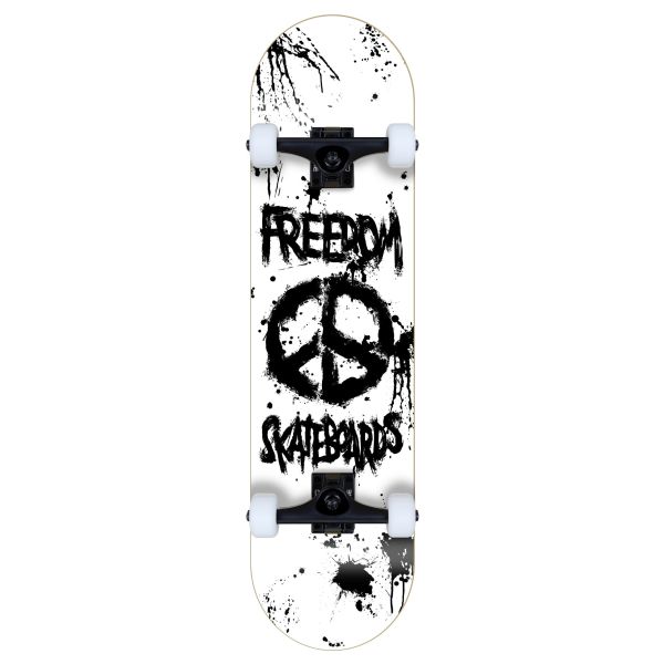 Freedom komplett Skateboard Peace Paint White