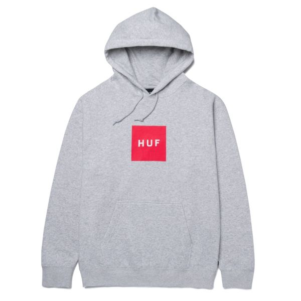 HUF Essentials Box Logo Hoodie - athletic heather
