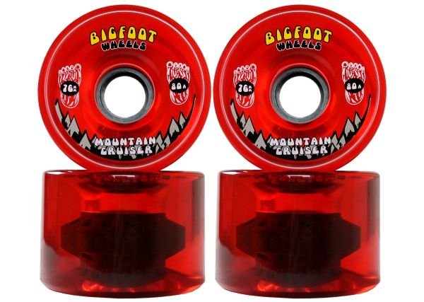 Bigfoot Mountain Cruiser Longboard Wheels Clear Red 76mm 80a