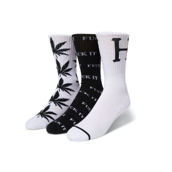 HUF Variety 3 Pack Socken - black white