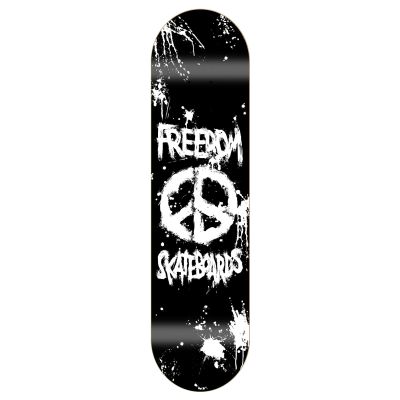 Freedom Peace Paint Black Skateboard Deck