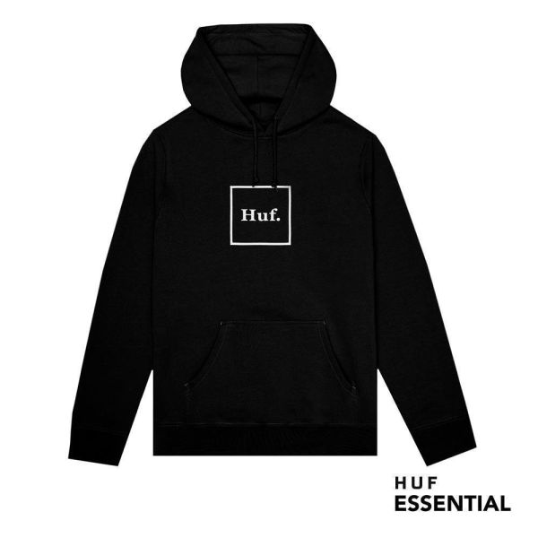 HUF Essentials Box Logo Hoodie black