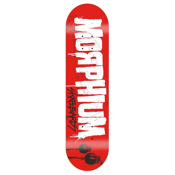 Morphium Letters red Skateboard Deck