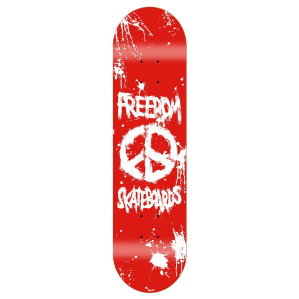 Freedom Peace Paint Red Skateboard Deck