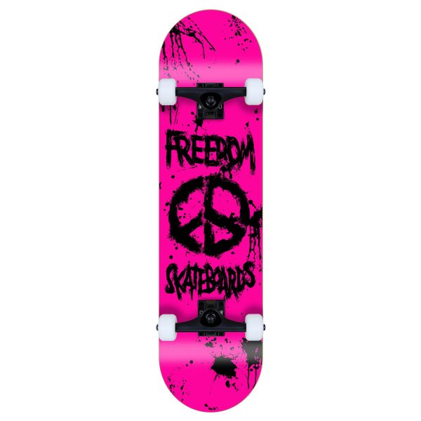Freedom complete Skateboard Peace Paint Neon-Pink