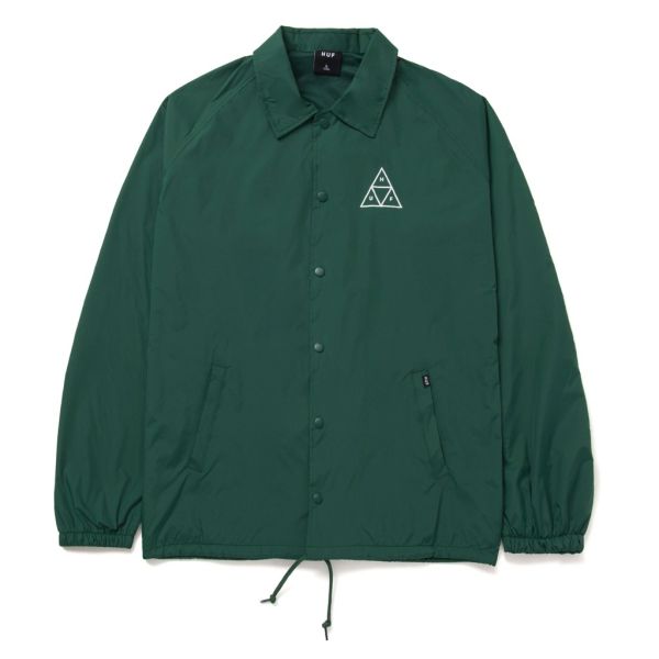 HUF Essentials Triple Triangle Coach Jacket - forest green